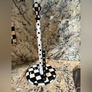 New Hand Painted Bamboo Paper Towel Holder